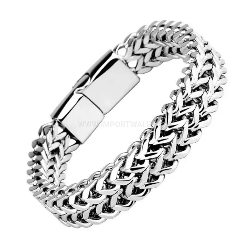 Stylish Bold Stainless Steel Cuban Link Chain Bracelet