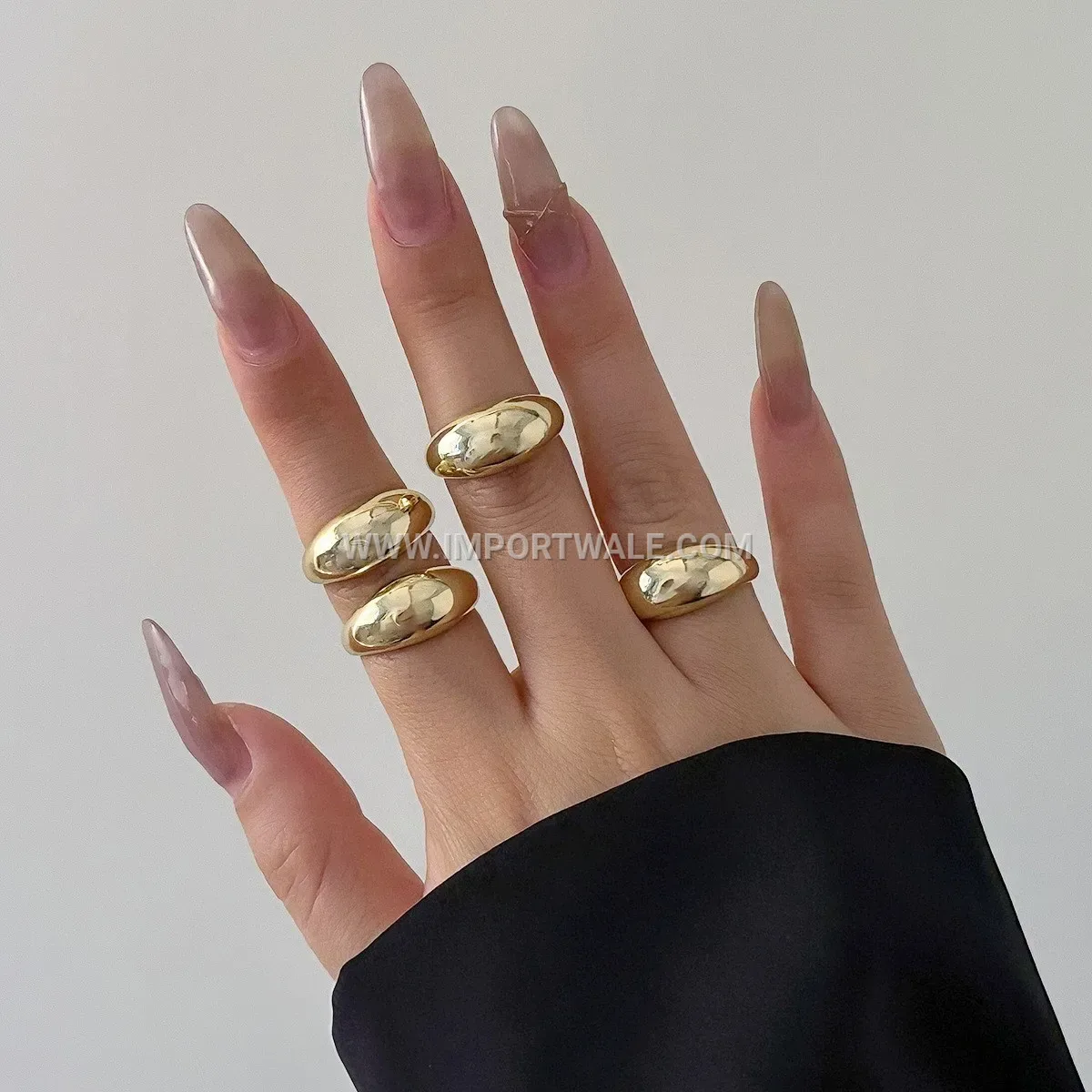 Sleek Teardrop Plain Stainless Steel Band Ring