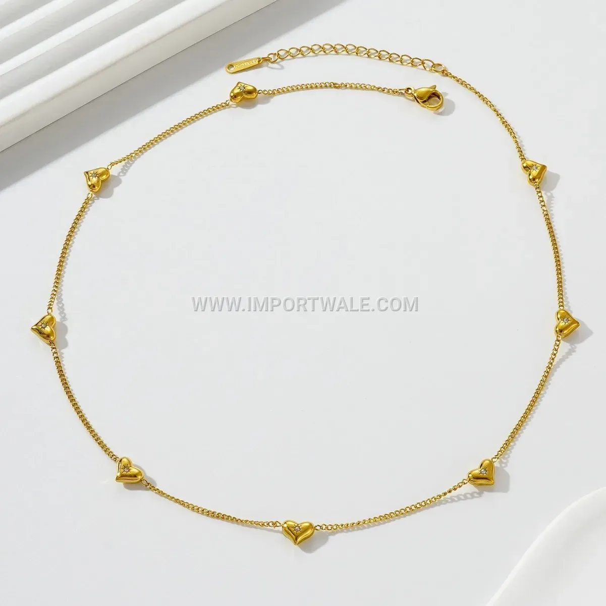Zircon Heart Pendant Necklace Bracelet Earring Anklet Set