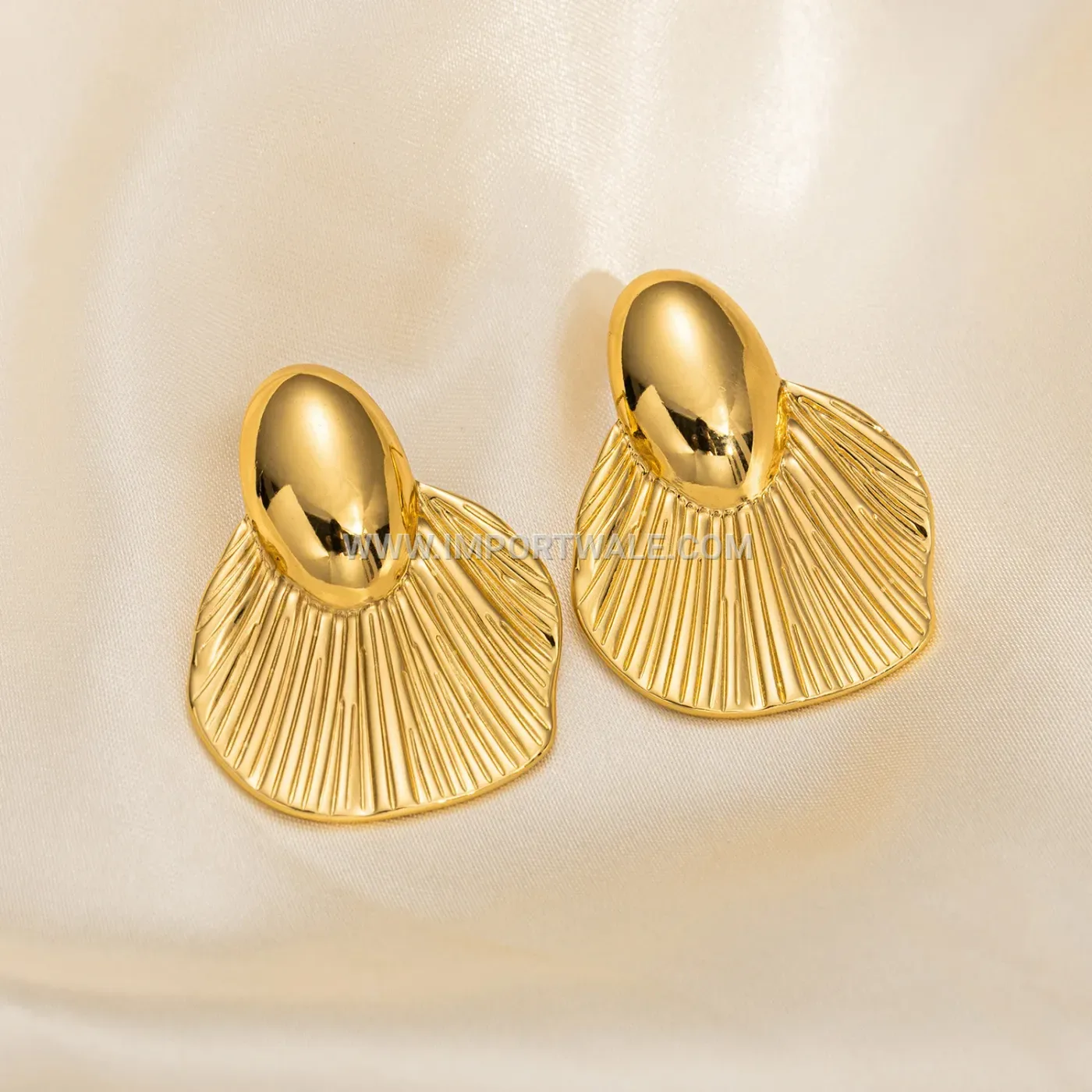 Minimalist Irregular Heart Geometric Gold Plated Stainless Steel Stud Earrings