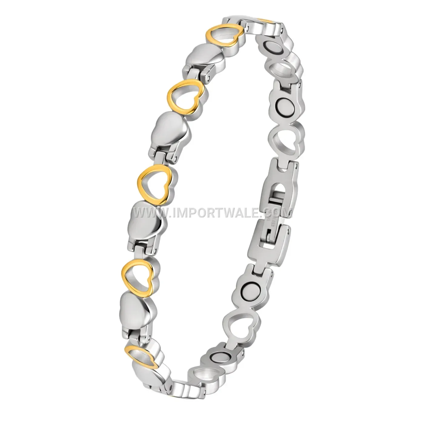 Women's 18k Gold Plated Pure Titanium Magnetic Heart Bracelet