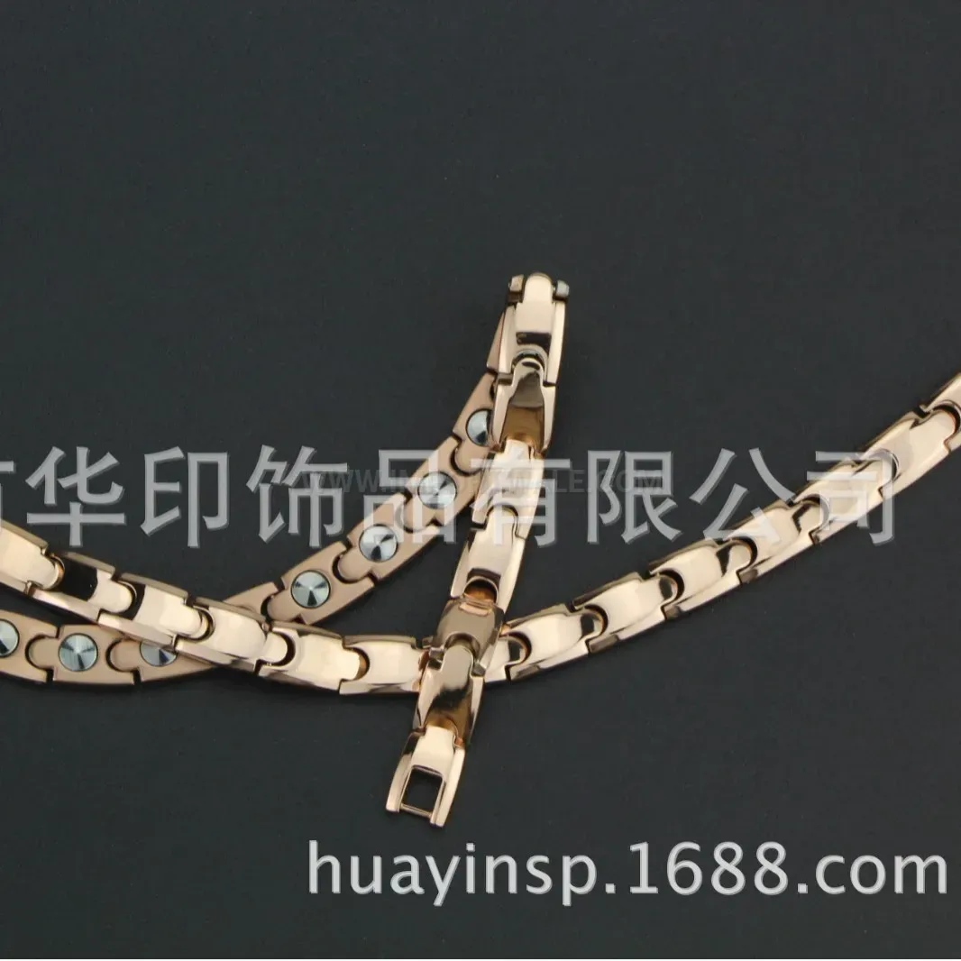 Fashion Geometric Bio Magnetic Steel Necklace With Hematite Stones