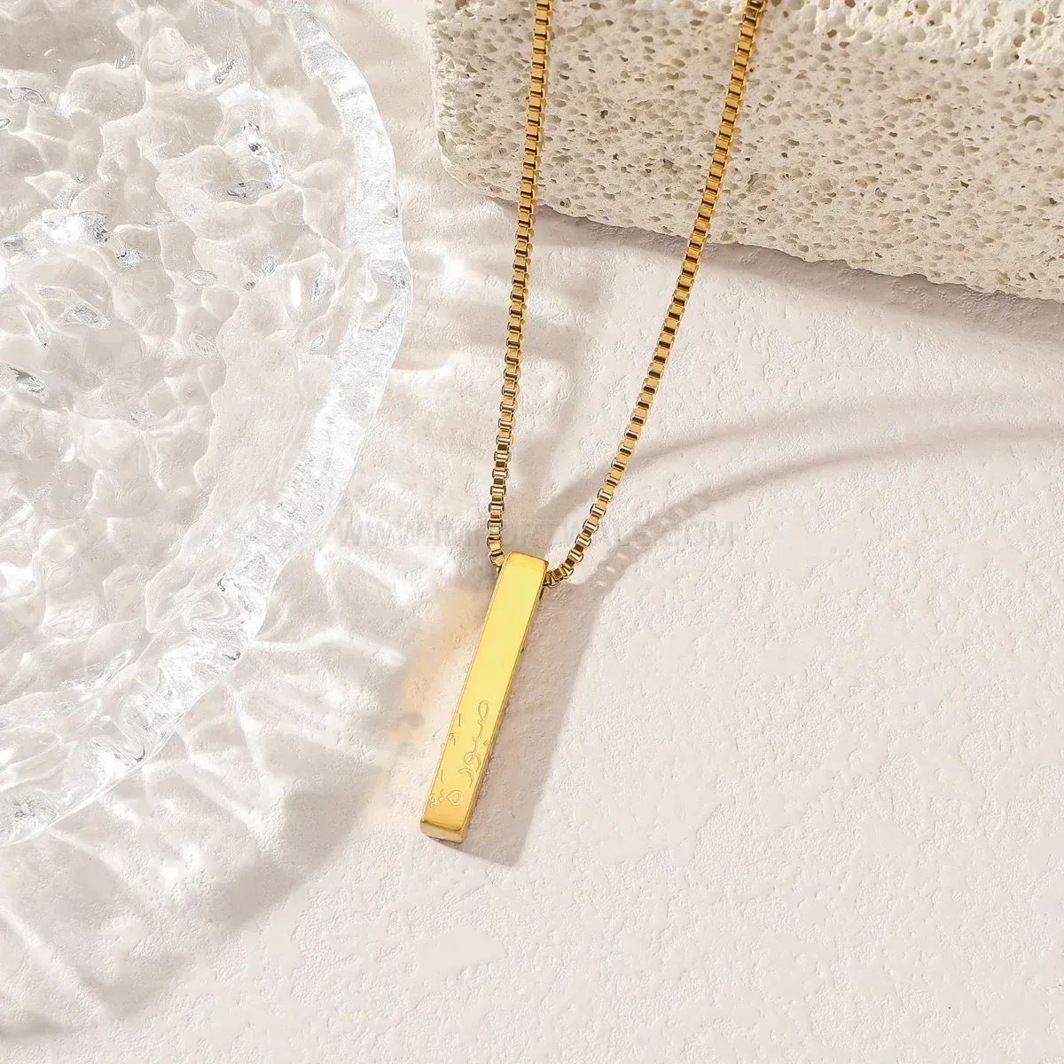Elegant Stainless Steel Arabic Hubb Calligraphy Pendant Necklace