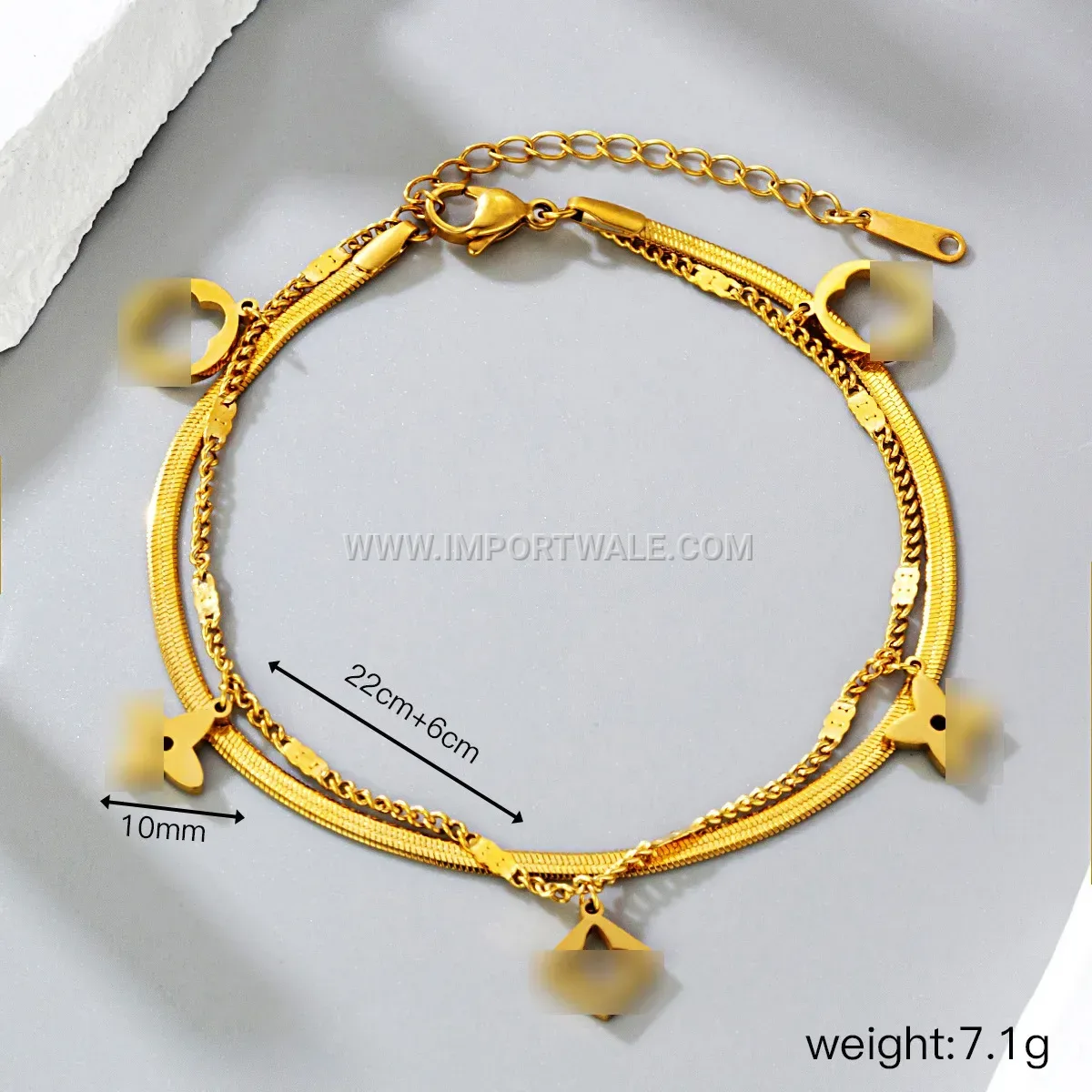Elegance Four Leaf Clover Anti Tarnish Premium Anklet