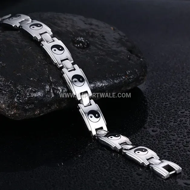 Vintage Stainless Steel Hematite Magnetic Health Bracelet