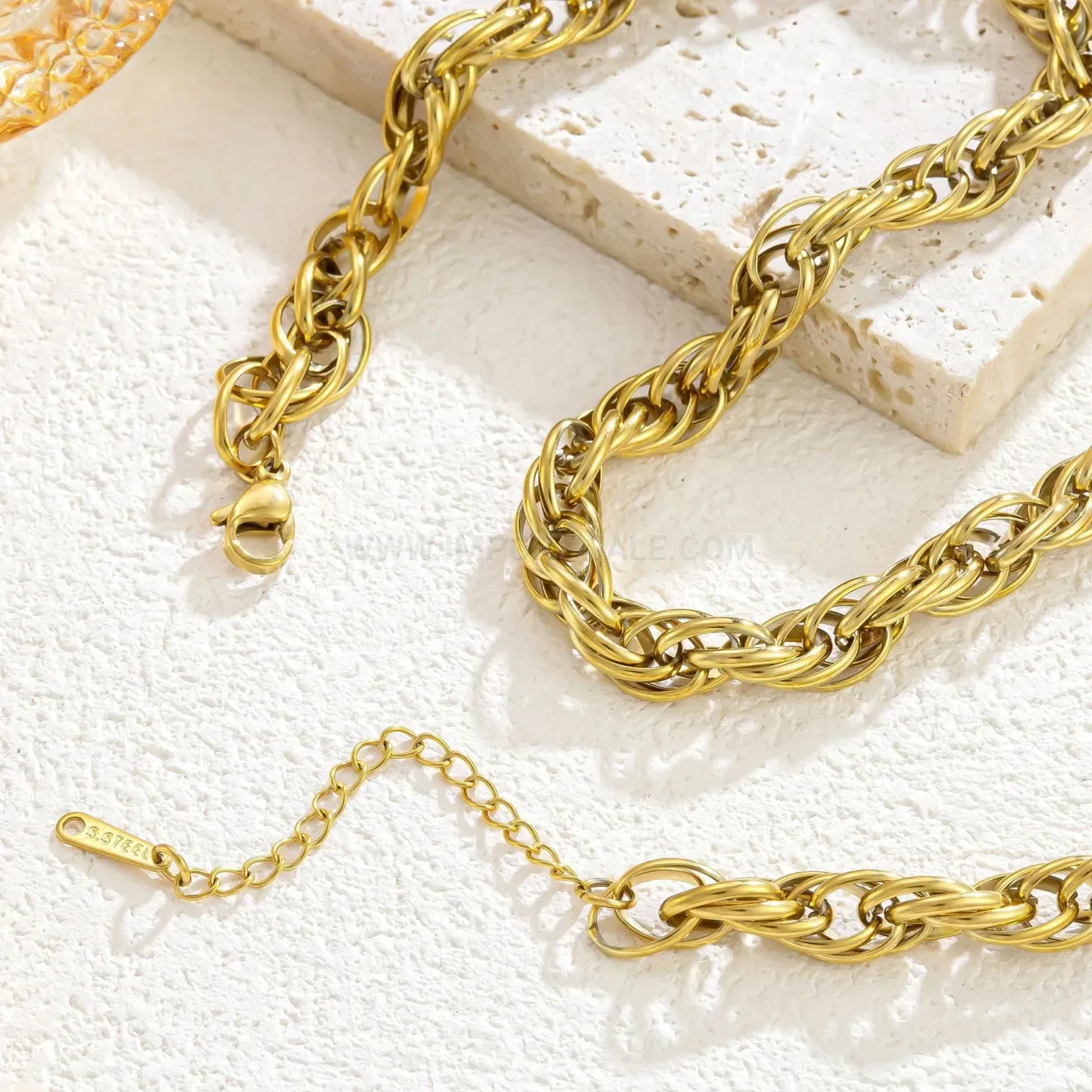Designer Unisex Stainless Steel Twist Rope Chain Necklace