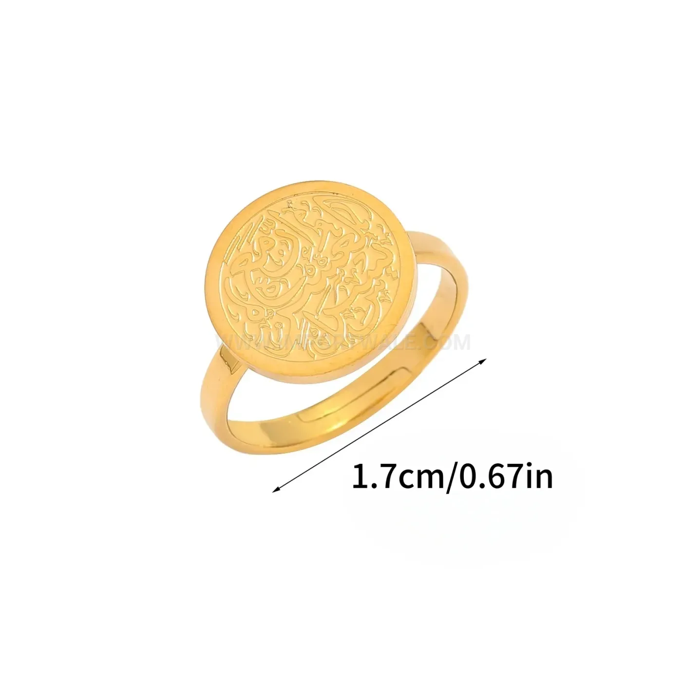 Stylish Stainless Steel Arabic Religious Calligraphy Islamic Ring