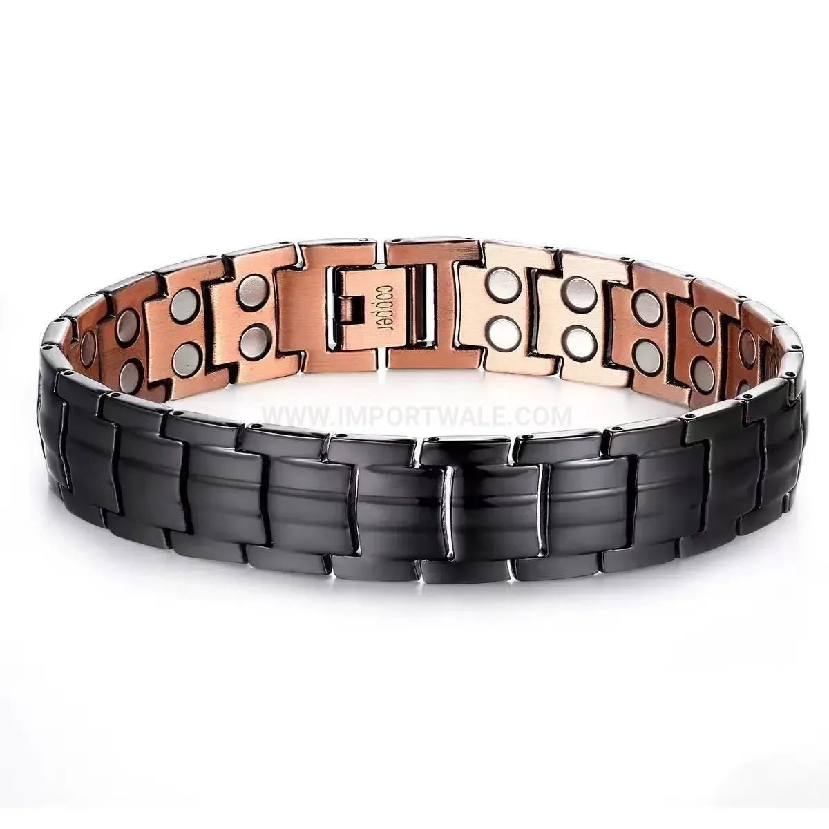 Stylish Vintage Red Copper Triple Row Bio Magnetic Energy Therapy Bracelet