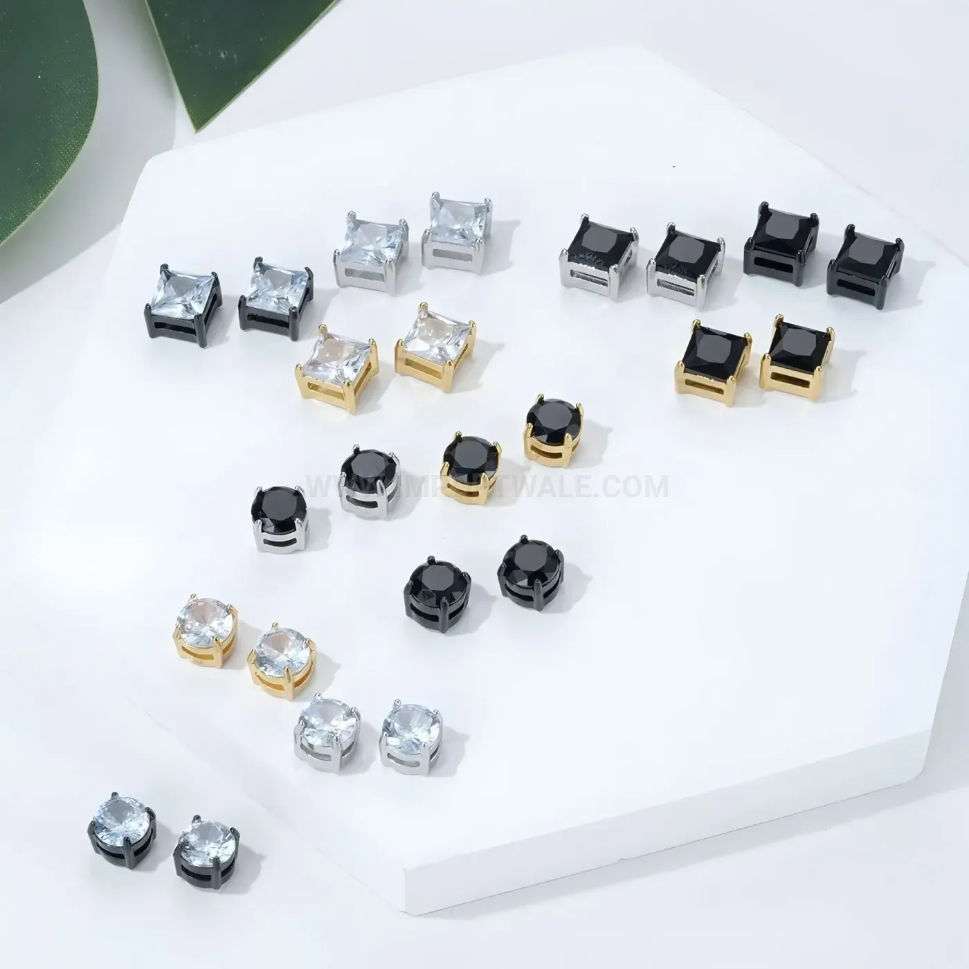 Elegant Magnetic Stainless Steel Cubic Zirconia Non Pierced Earrings