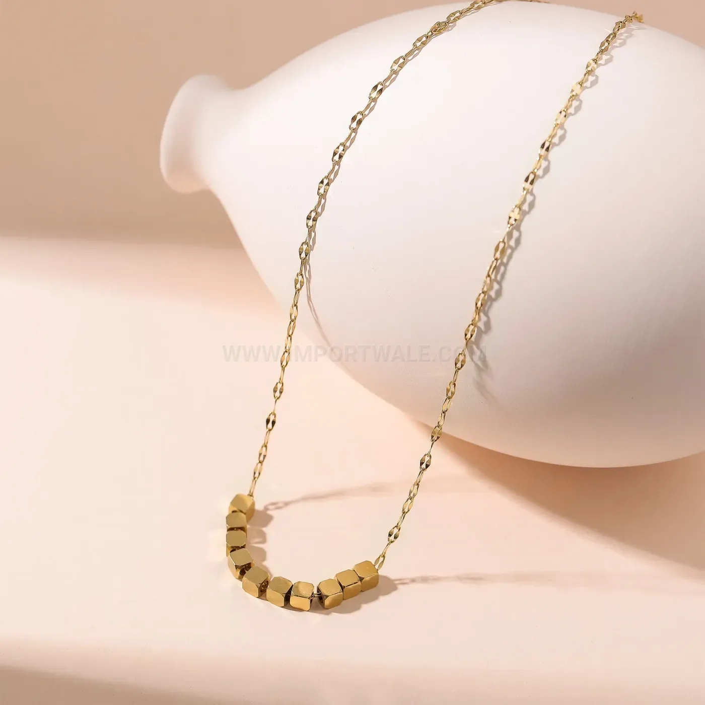 Trendy Titanium Steel Geometric Square Block Pendant Necklace