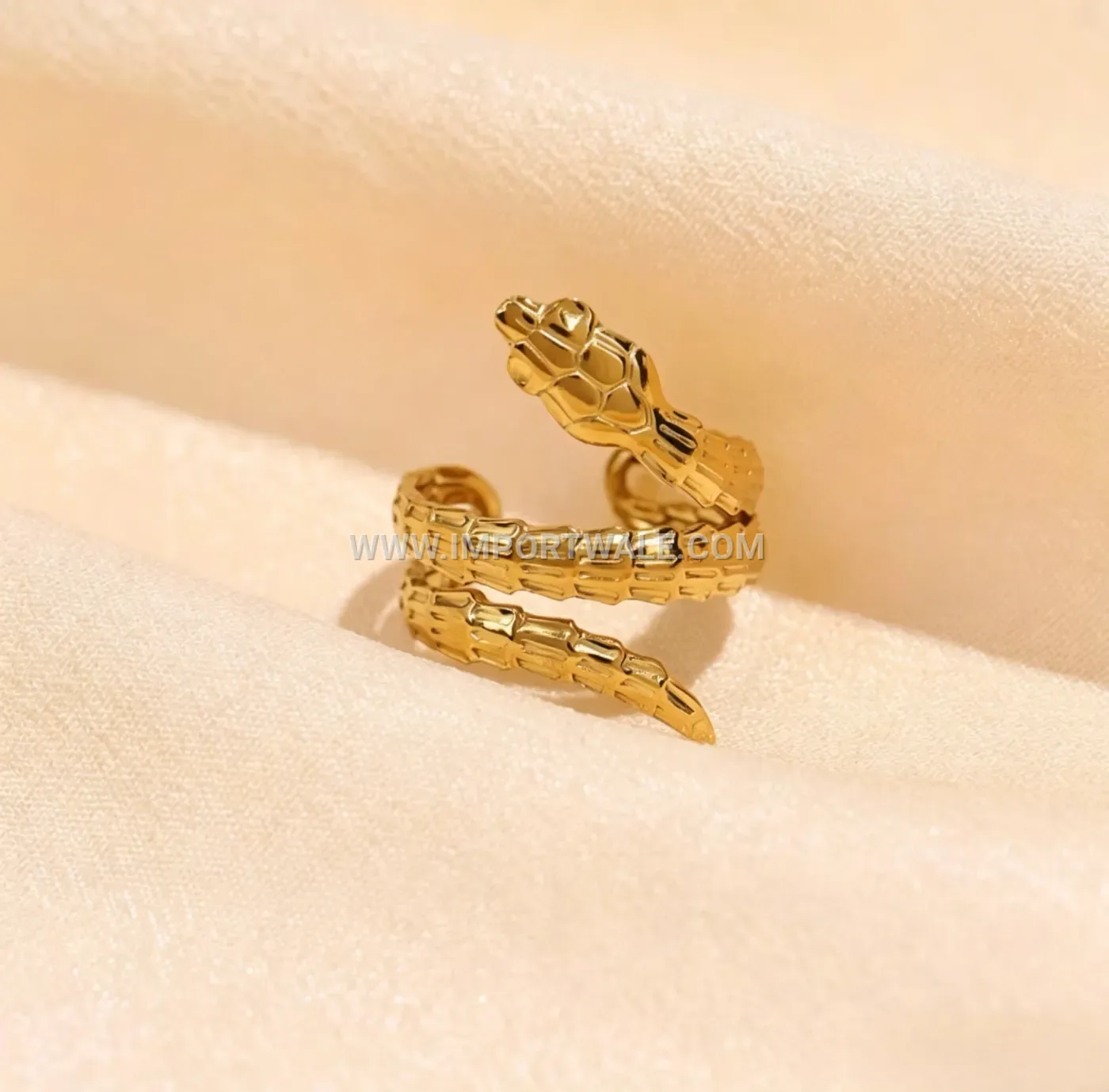 Geometric Gold Plated Stainless Steel Open Ring