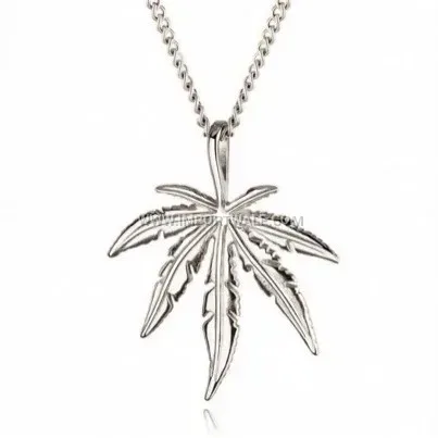 Hip-Hop Style Stainless Steel Maple Leaf Pendant