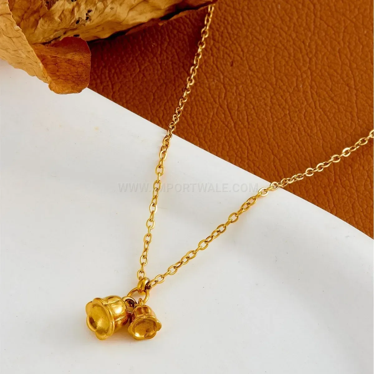 Bold Delicate Lily of the Valley Pendant Stainless Steel Clavicle Necklace