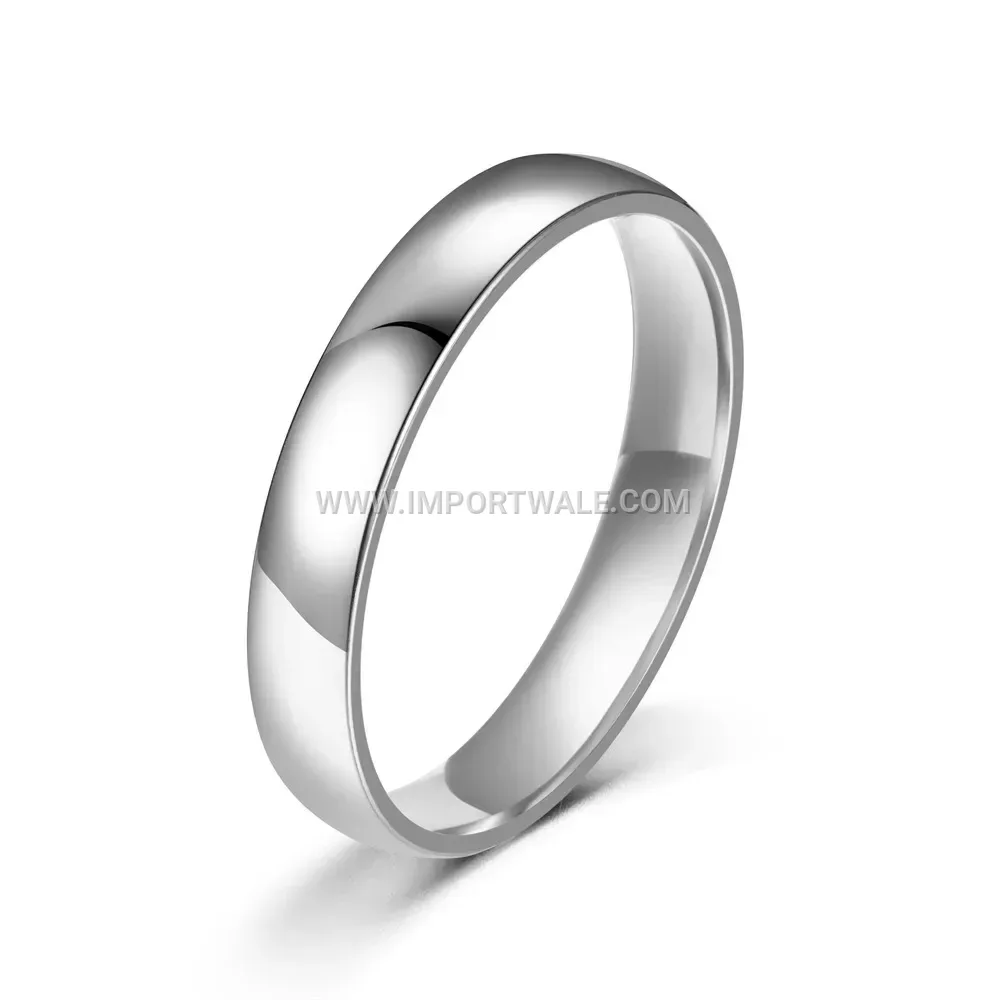 Polished Stainless Steel Minimalist Smooth Band Ring