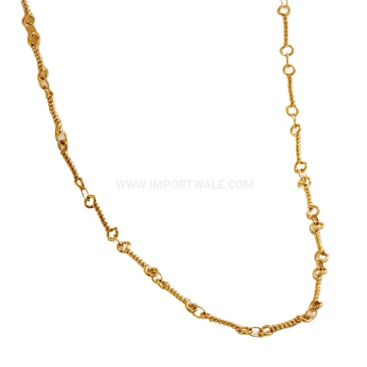 Premium Gold Plated Stainless Steel Twisted Chain Jewelry Set