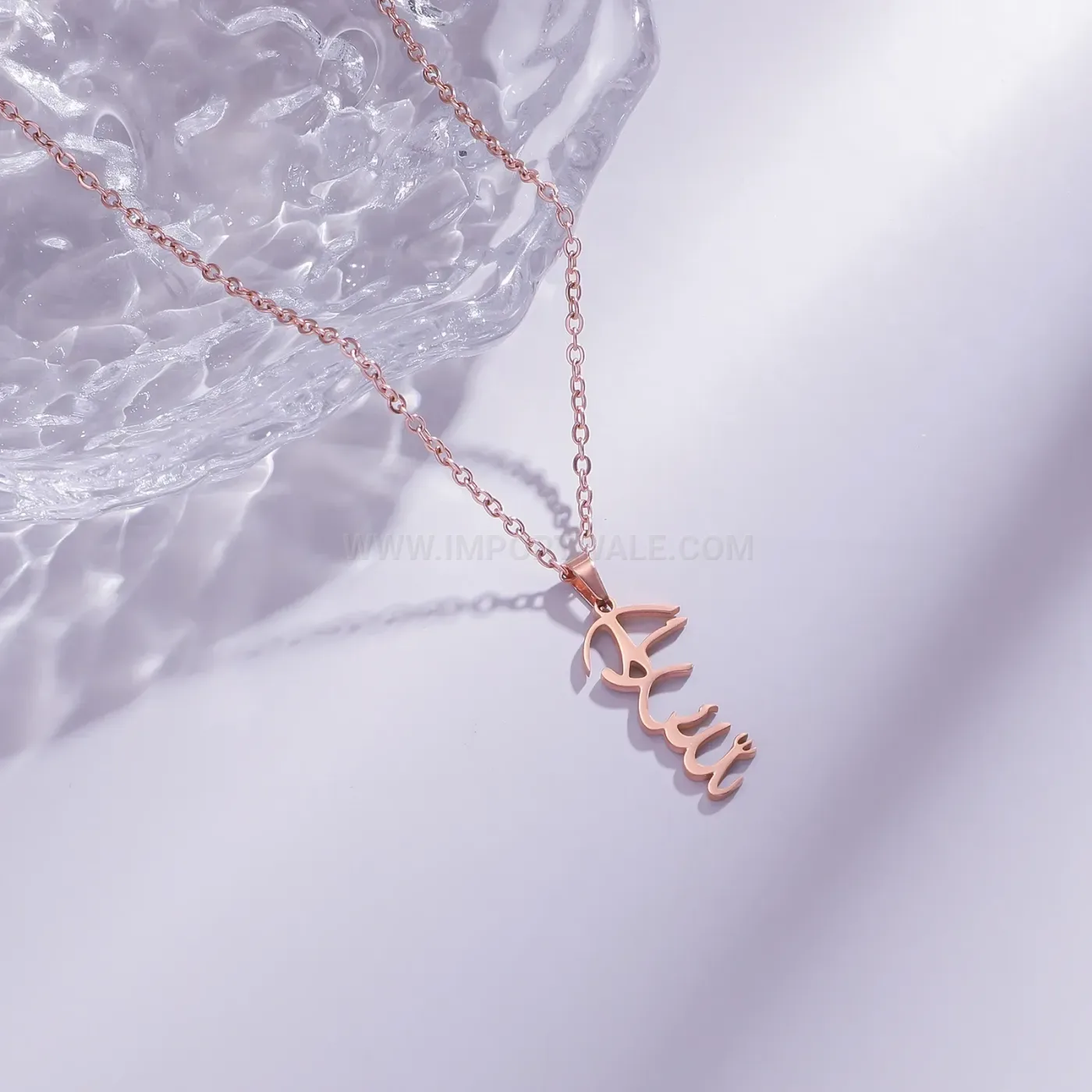 Modern Stainless Steel Alhamdulillah Calligraphy Script Pendant Necklace