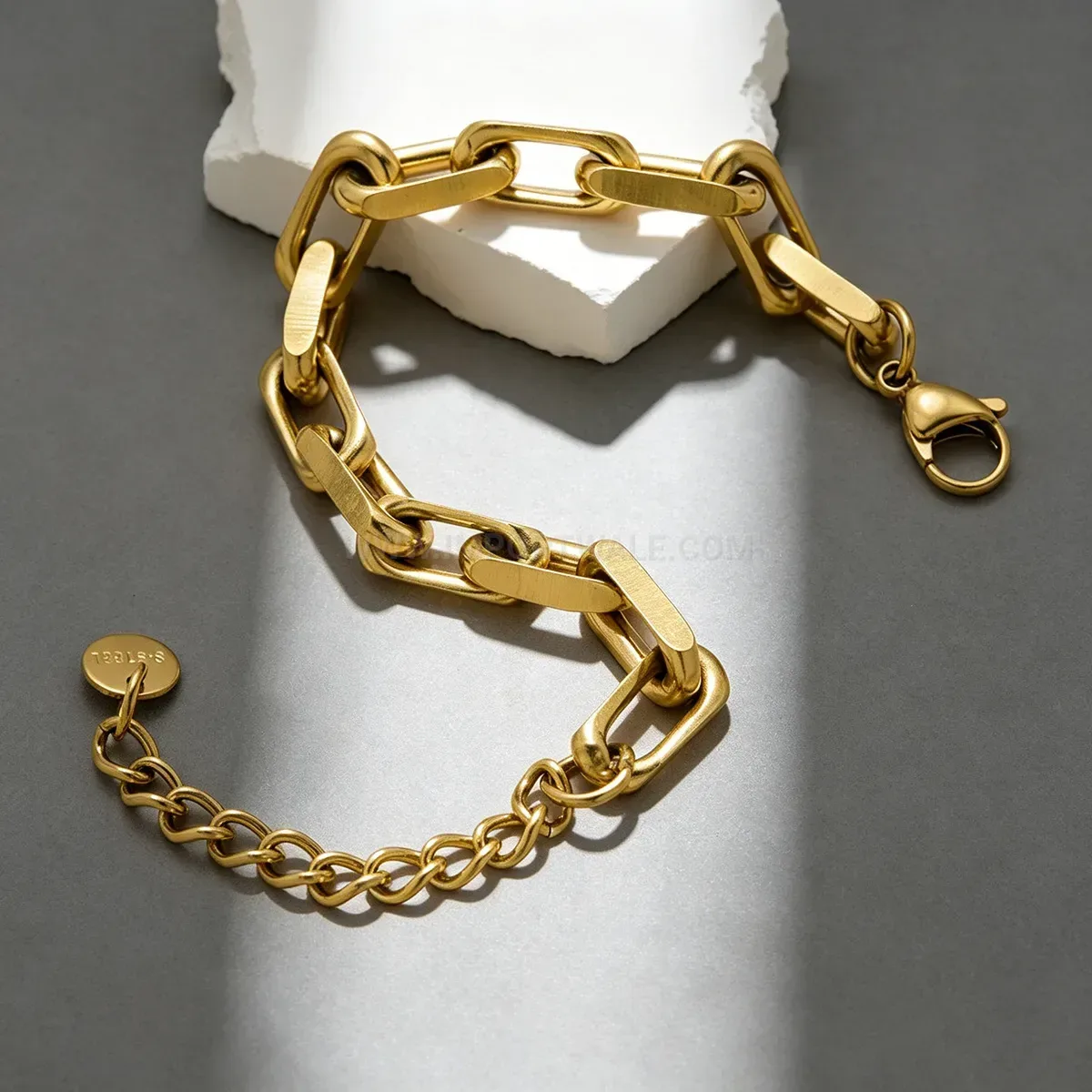 Chic Chunky Stainless Steel Cross Chain Hip Hop Unisex Bracelet