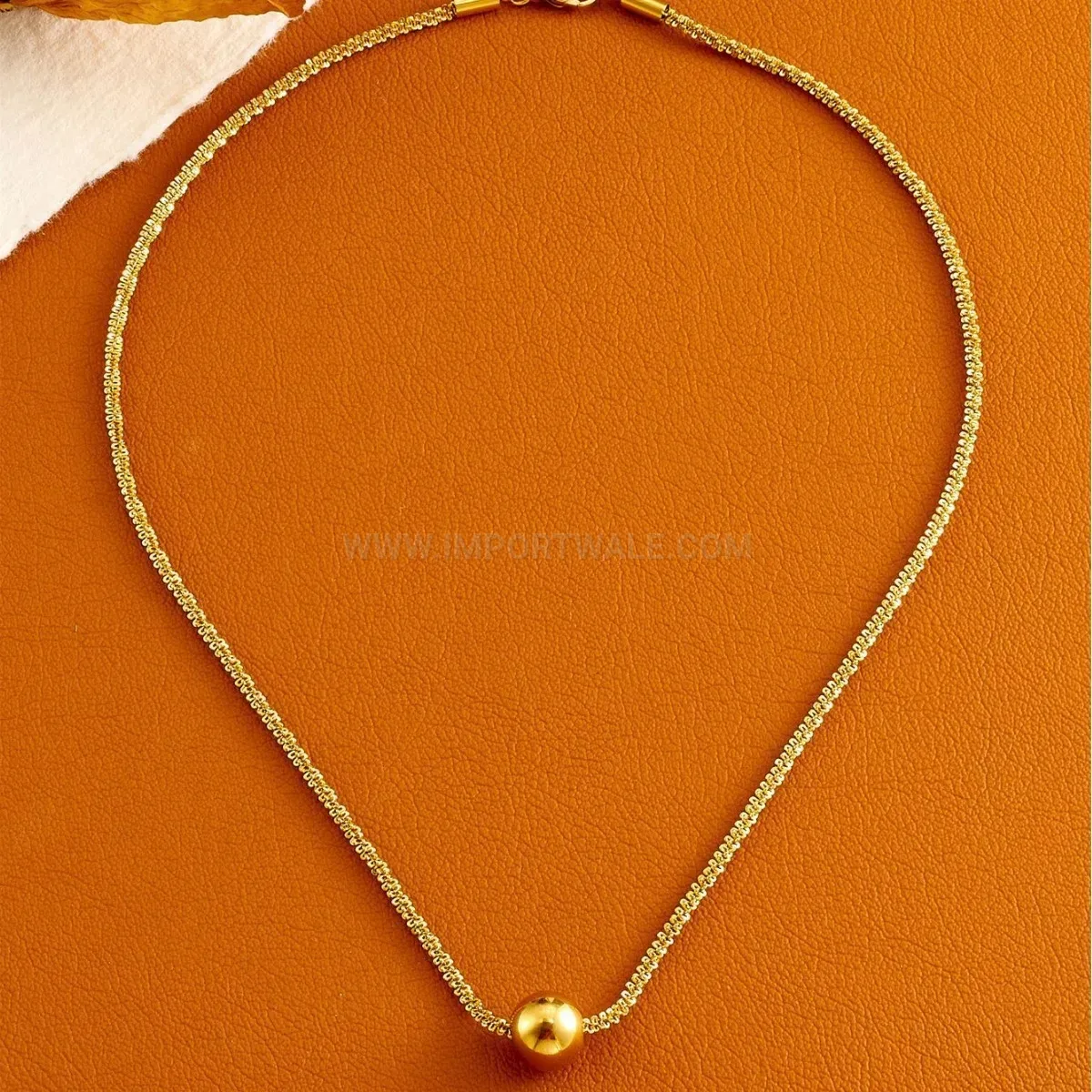 Bold Chic 18K Gold Plated Ball Pendant Stainless Steel Necklace