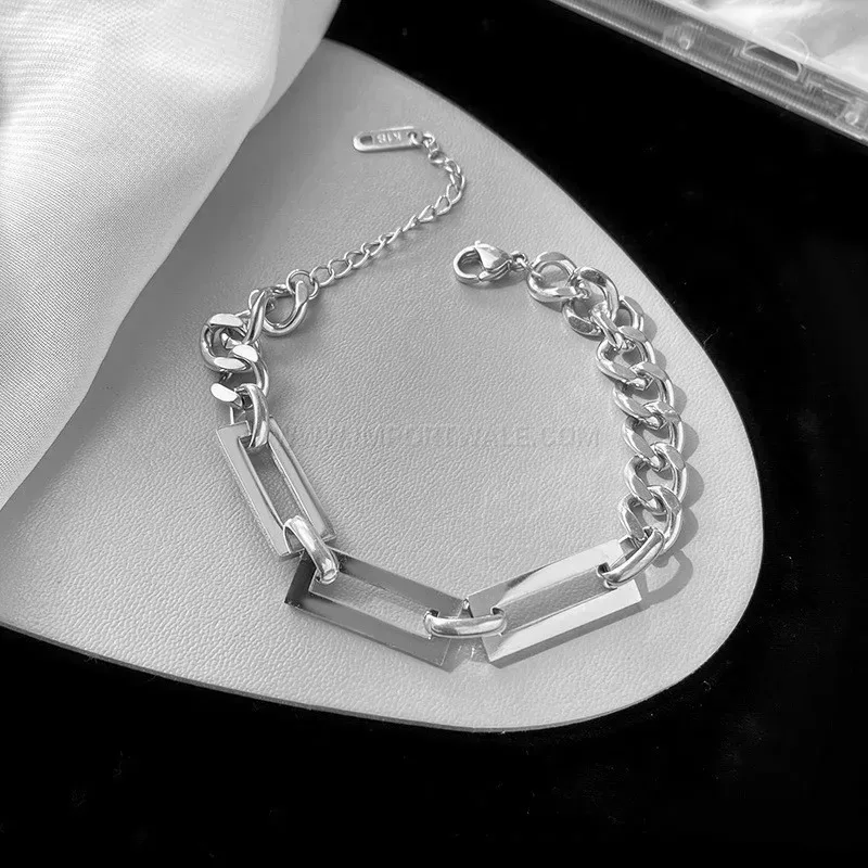 Chic Geometric Cuban Link Stainless Steel Chain Necklace