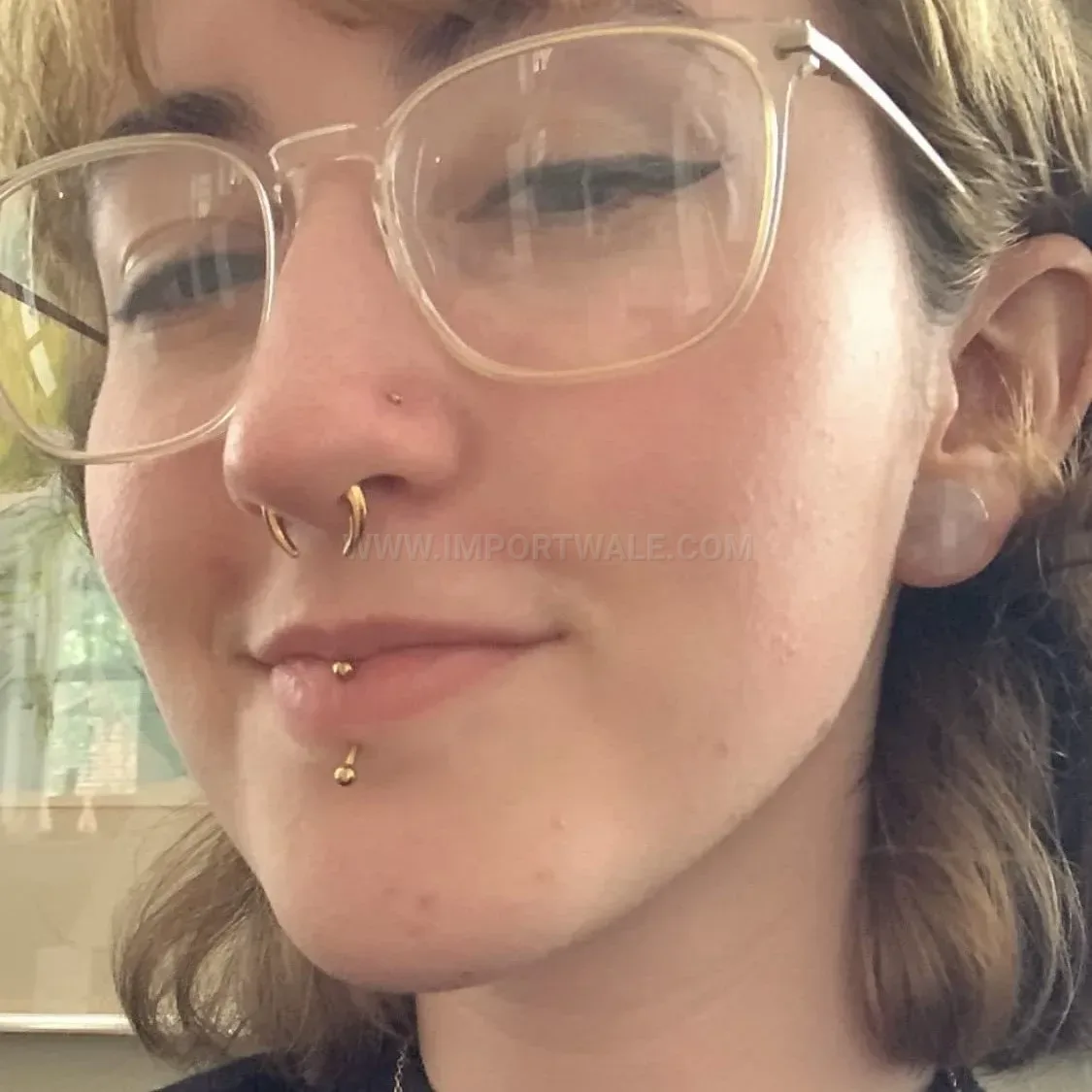 Trendy Triple Zircon Stainless Steel Labret and Nose Piercing