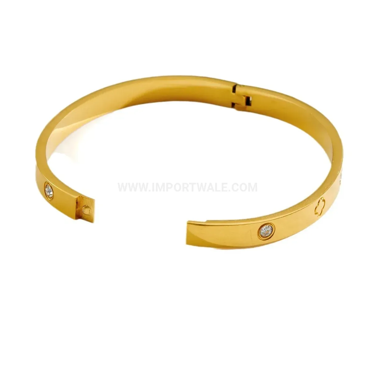 Trendy Clover Printed Titanium Steel Hinged Bangle