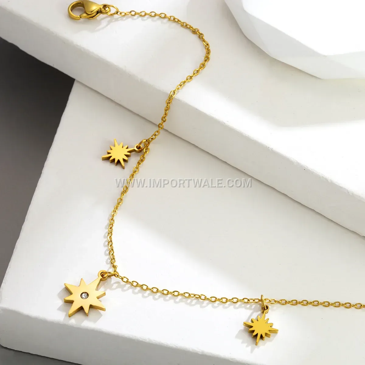 Gold Stainless Steel Star Premium Anti Tarnish Anklet