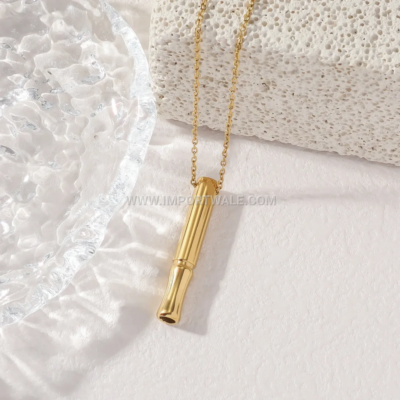 Mindful Breathing Whistle Stainless Steel Pendant Necklace