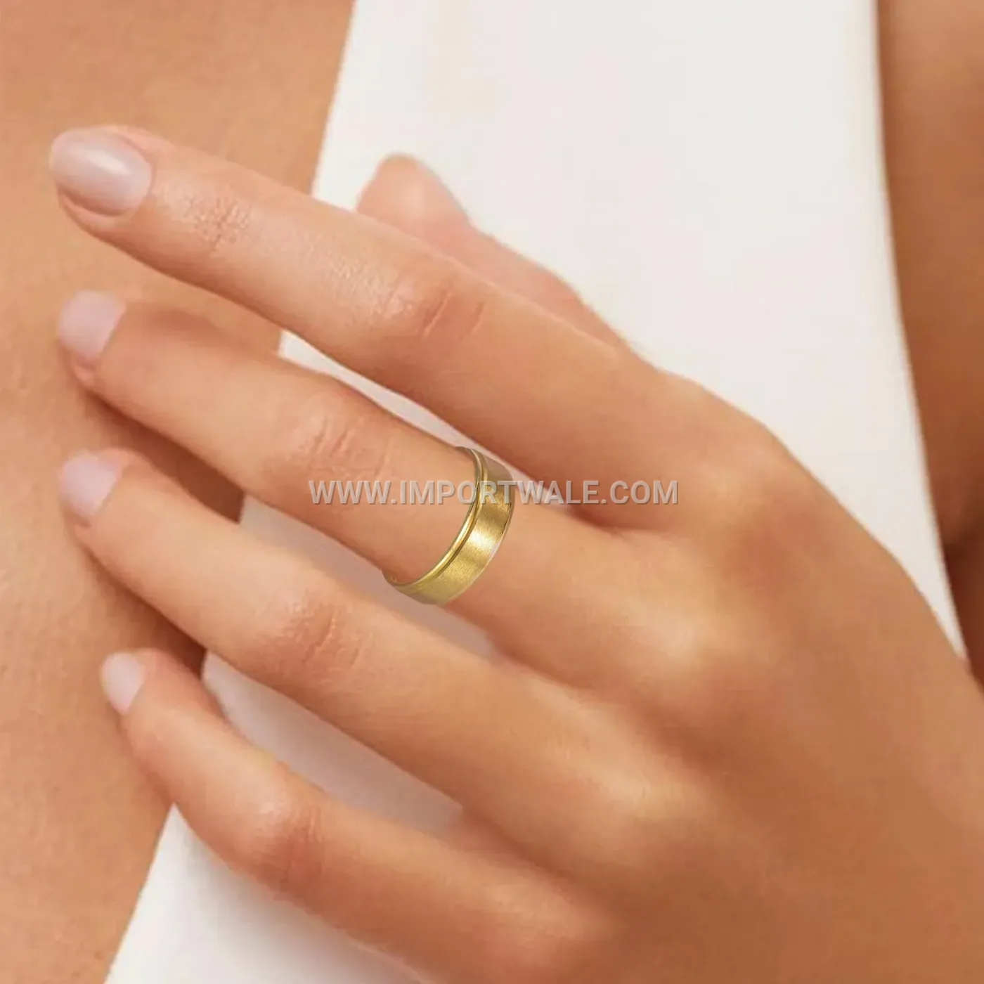 Stainless Steel Enamel Gear Patterned Ring