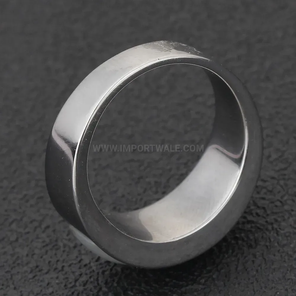 Modern Faceted Black Stainless Steel Geometric Band Ring