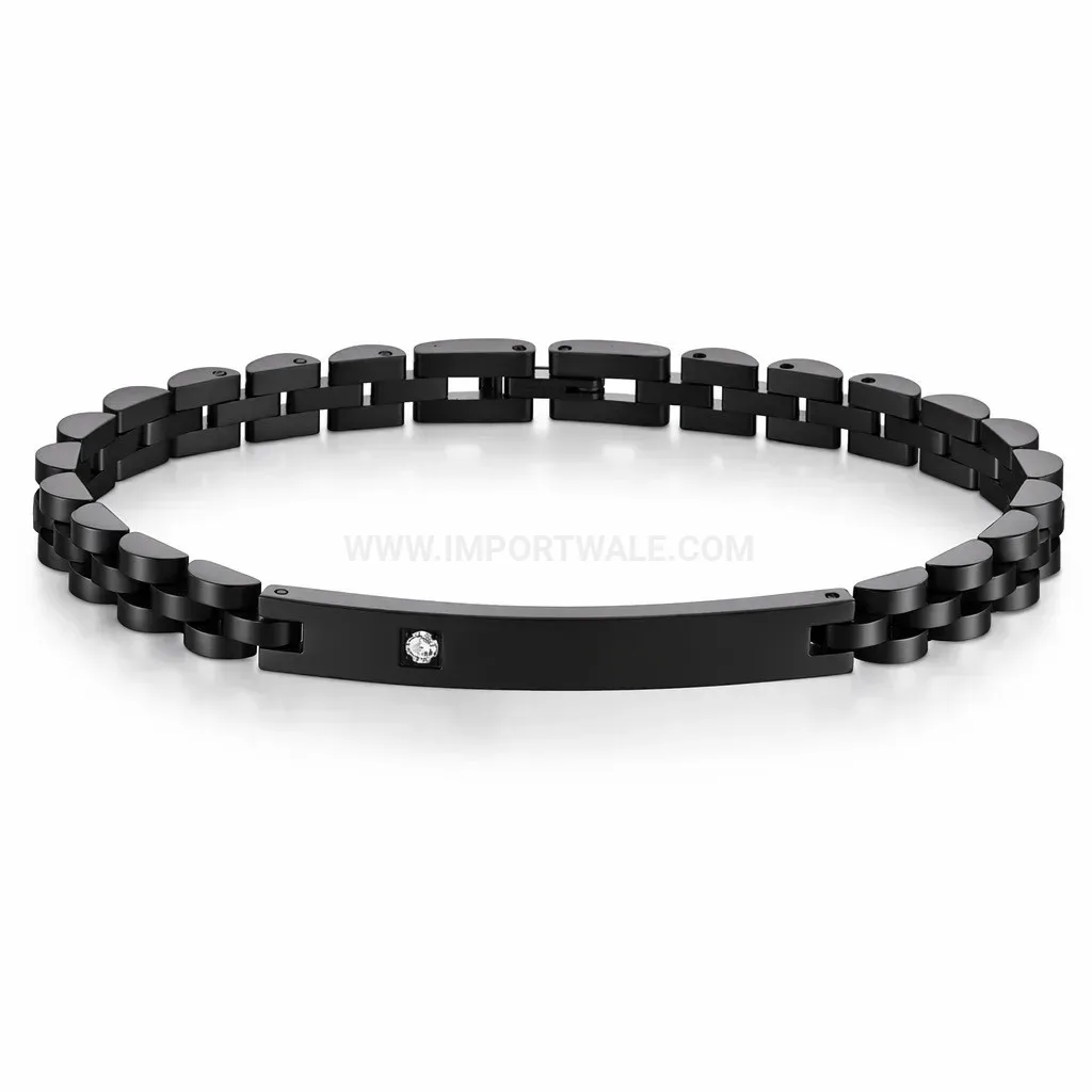 Cubic Zirconia Stainless Steel Watch Strap Band Bracelet