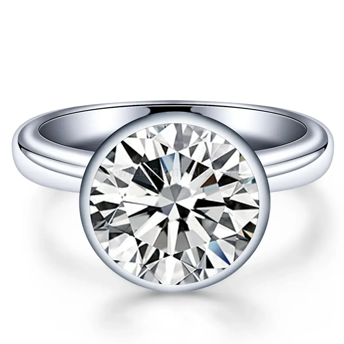 Designer Vibrant Cubic Zirconia Stainless Steel Solitaire Ring