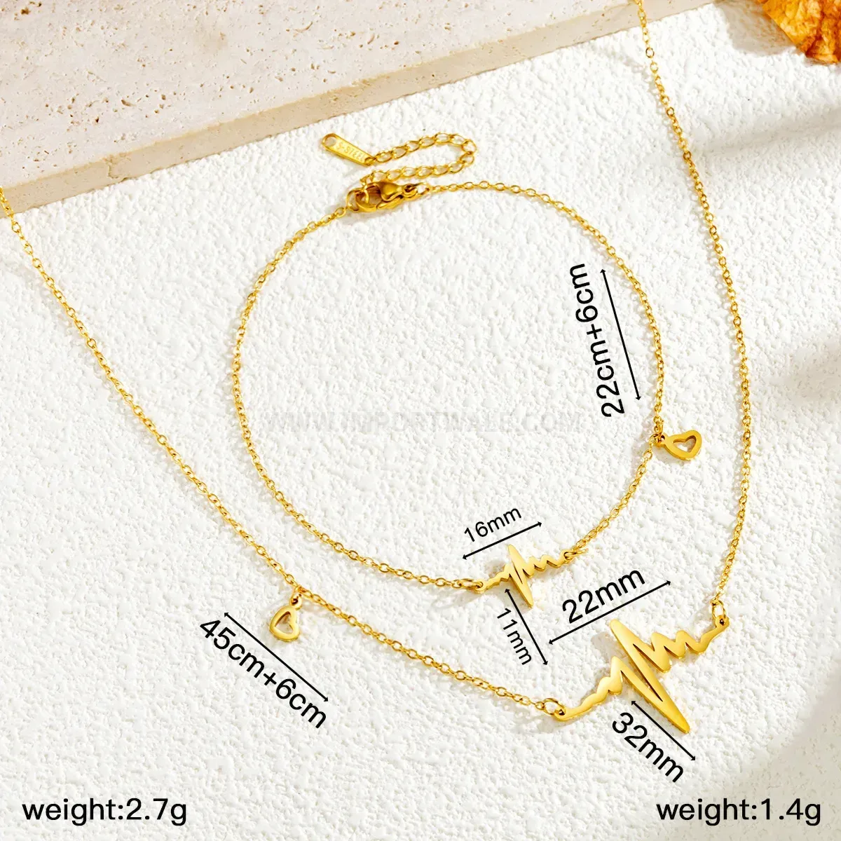 Designer Stainless Steel Heartbeat Pulse Charm Pendant Necklace