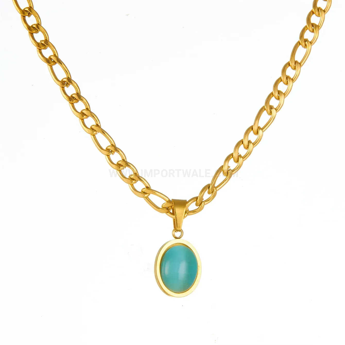 Chic French Style Cat Eye Pendant Titanium Steel Clavicle Necklace
