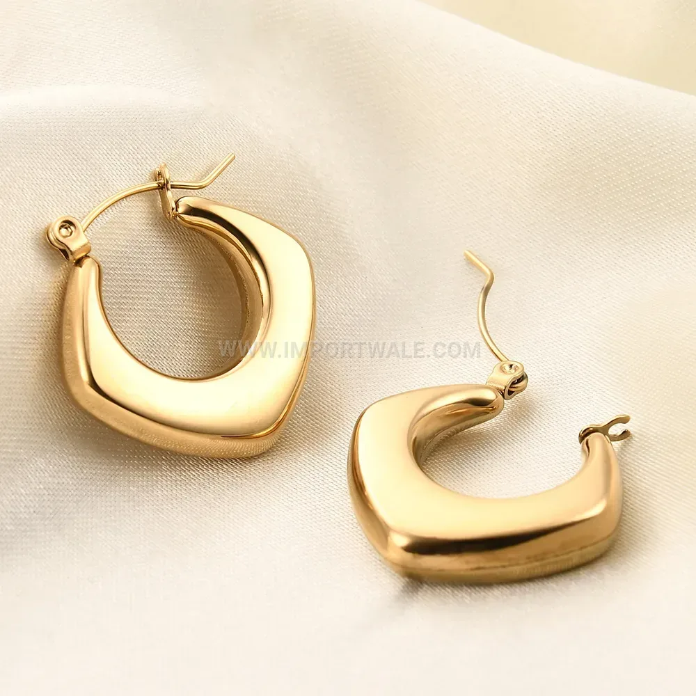 Minimalist Square Hollow Stainless Steel Stud Earrings