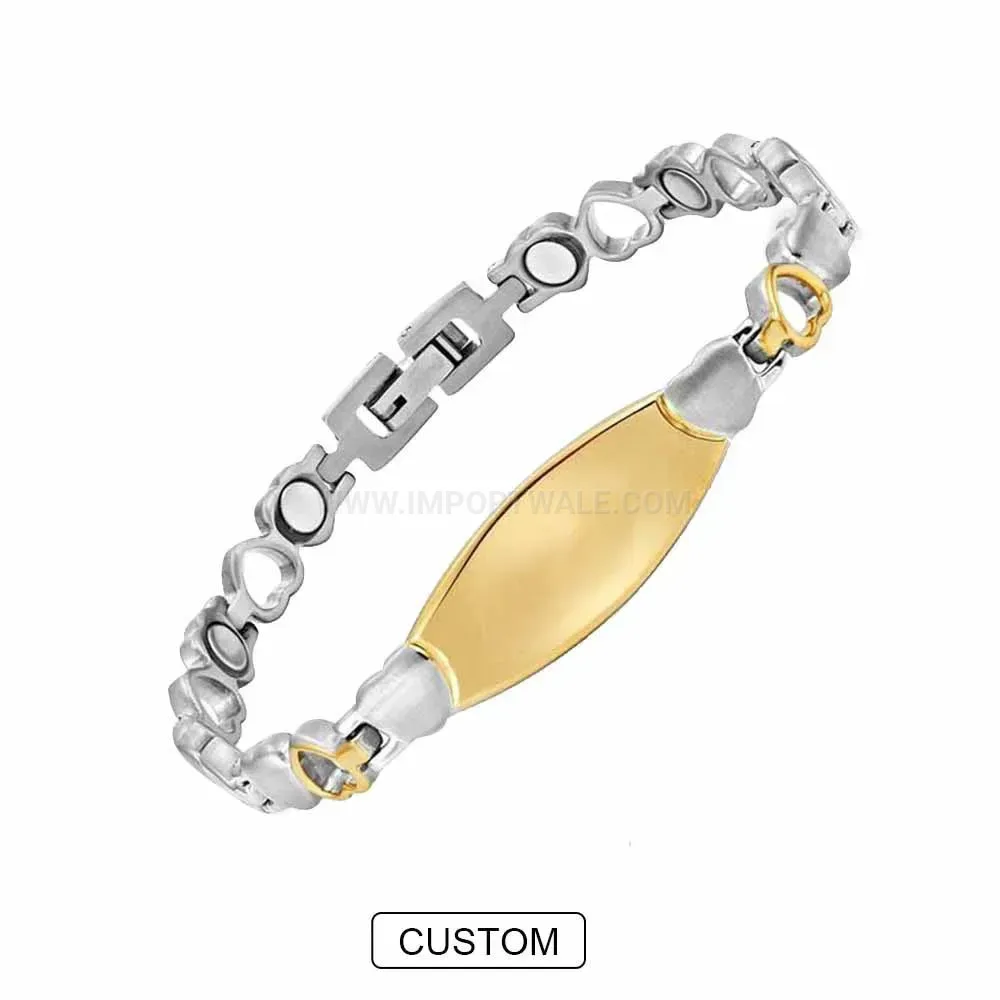 Stylish Cutout Cross Pattern Titanium Steel Bio Magnetic Bracelet