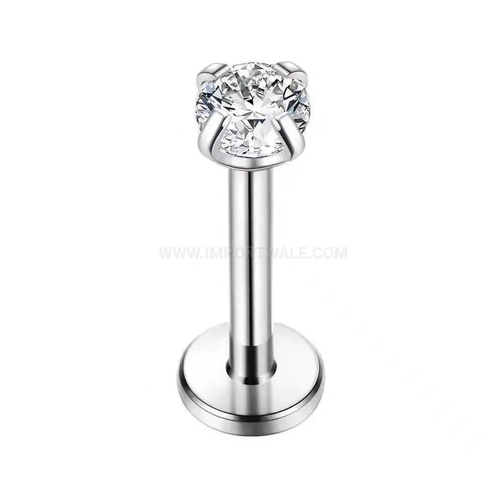 Fashion Prong Set Zirconia Stainless Steel Piercing Earring
