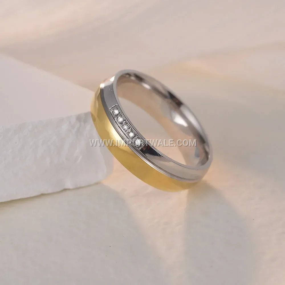 Two-Tone Stainless Steel Two-Piece Couple Ring Set