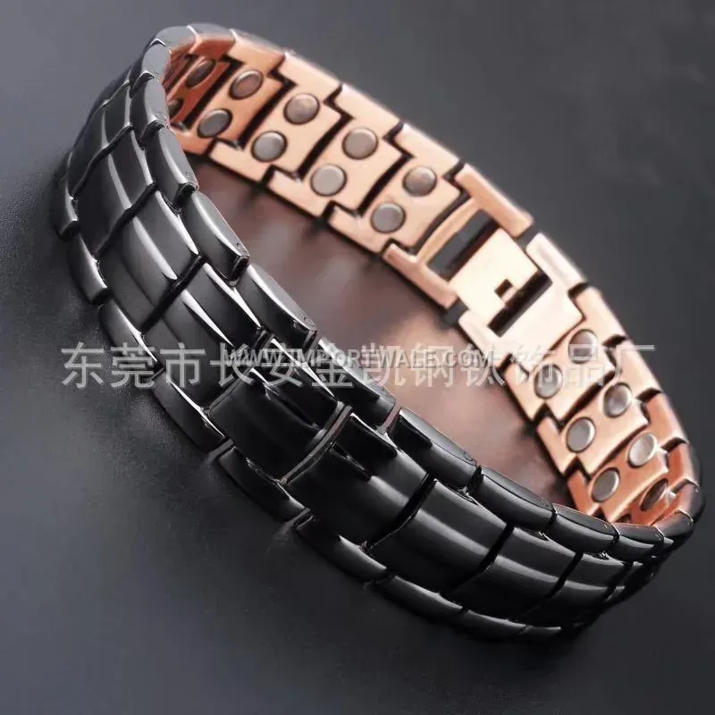 Polished Red Copper Bio Magnetic Energy Link Bracelet