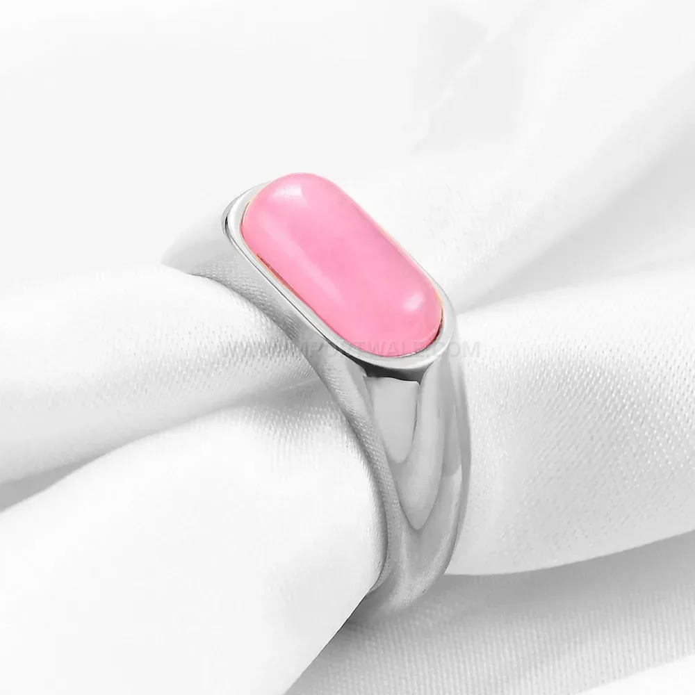 Premium Vintage Style Stainless Steel Natural Gemstone Inlaid Statement Ring