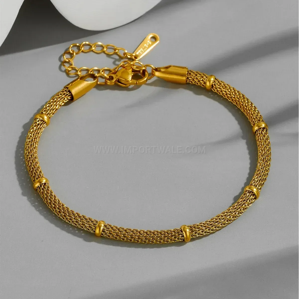 Chunky Polka Dot Link Gold Plated Bracelet