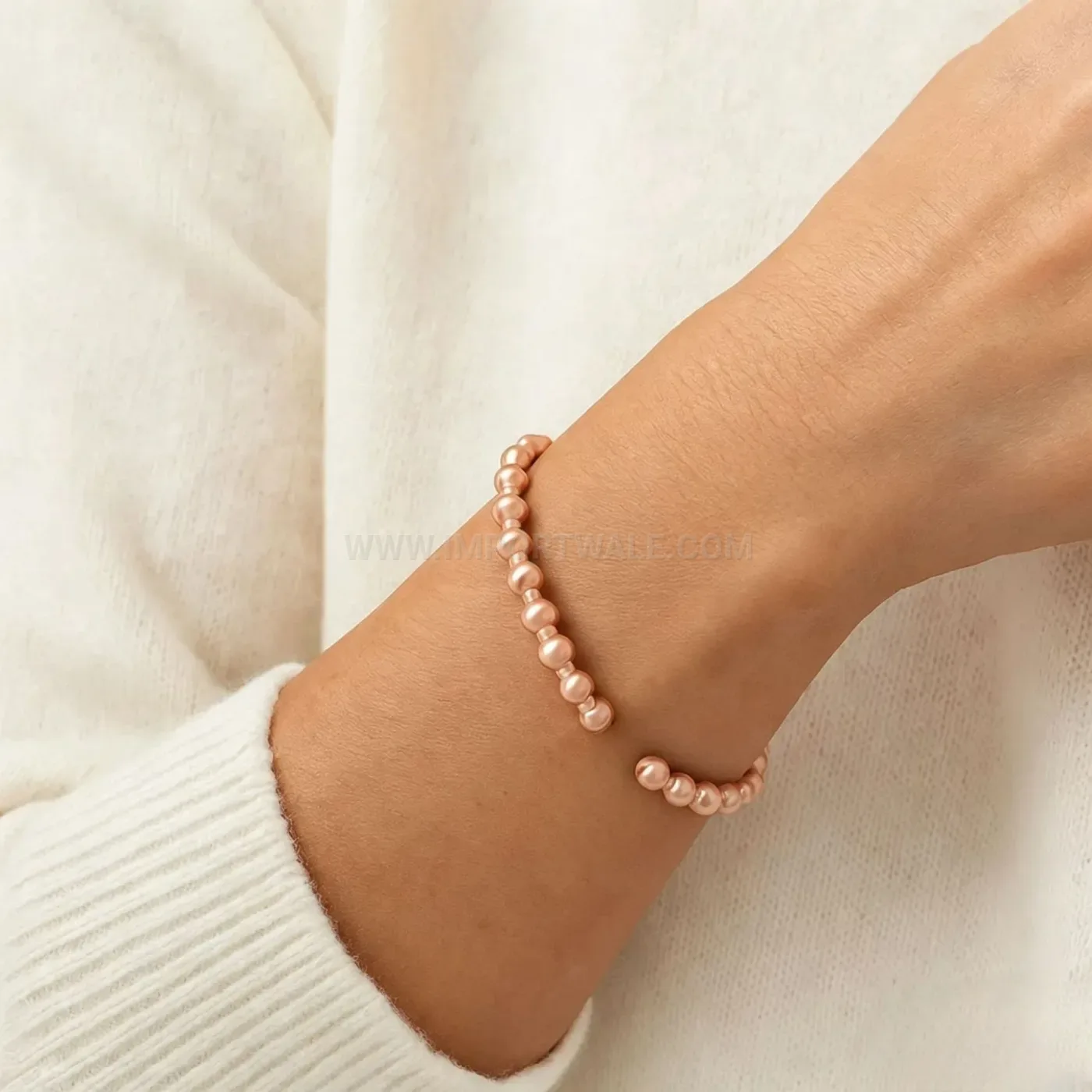 Trendy Adjustable Pure Red Copper Magnetic Open Cuff Bracelet