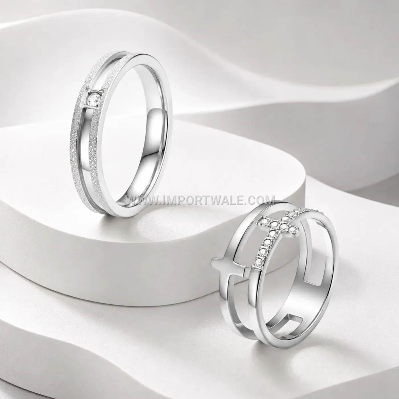 Regal Crown Engraved Titanium Steel Band Ring