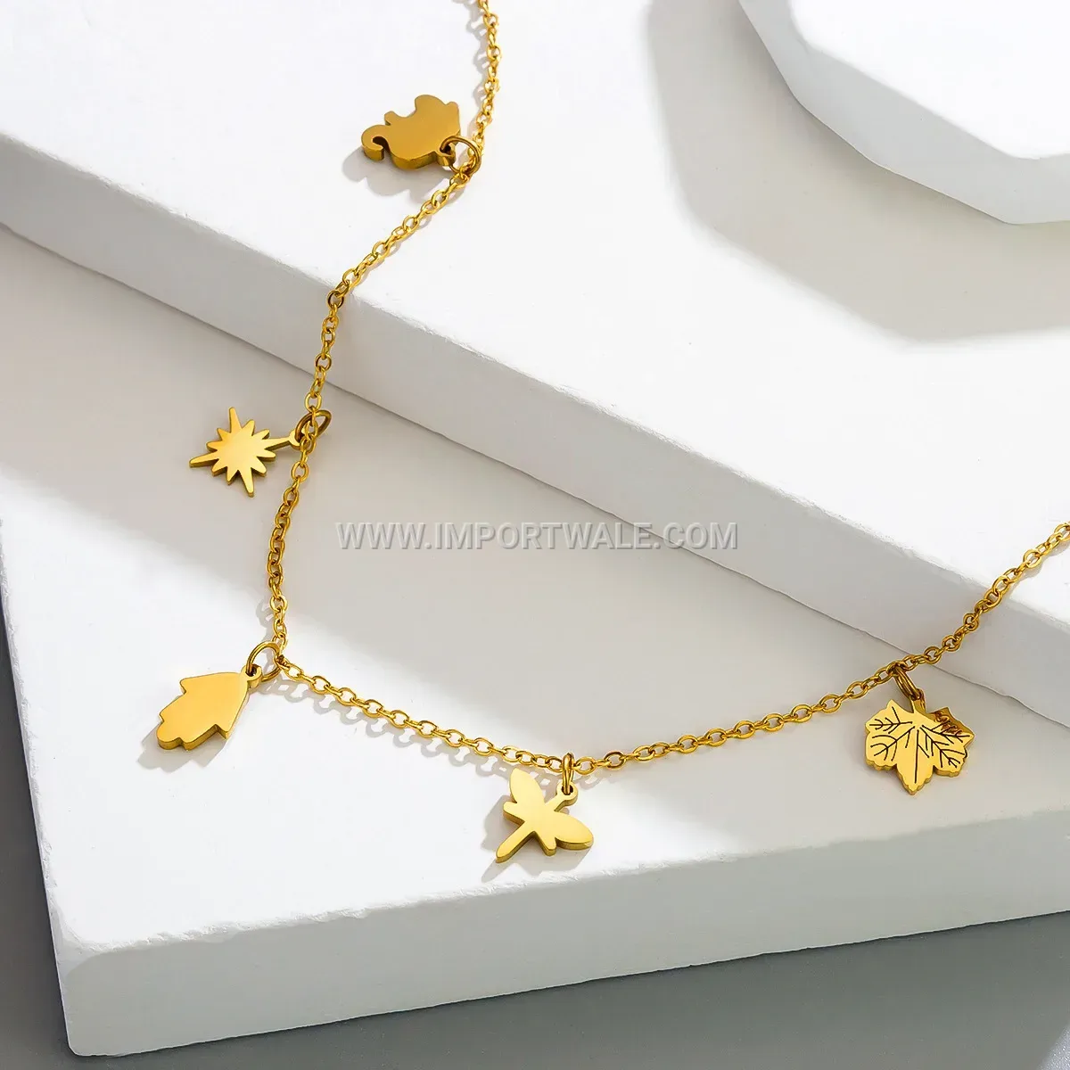 Four Leaf Clover Stainless Steel Charm Anklet