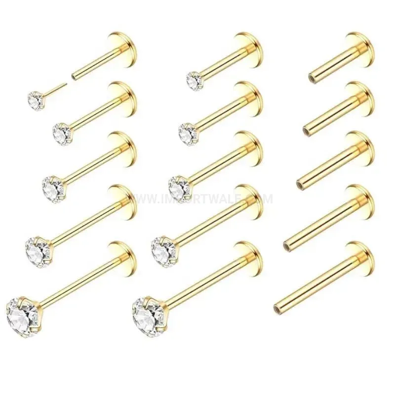 Designer Claw-Set Zircon Stainless Steel Push-In Piercing Earring