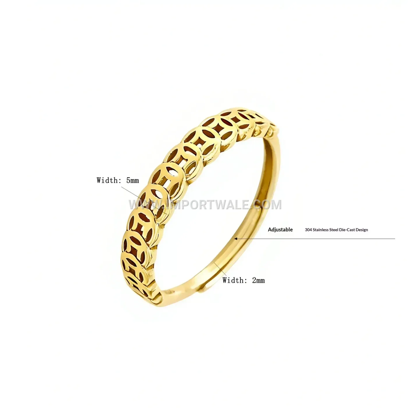 Ancient Coin Adjustable Stainless Steel Open Ring