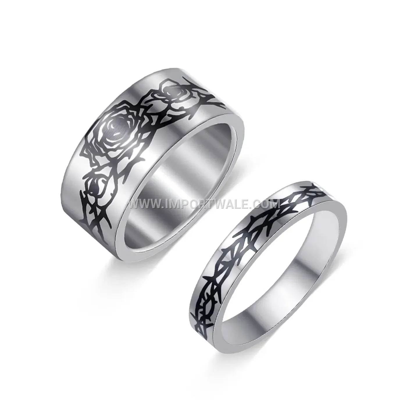 Spinner Stainless Steel Hand Motif Relief Ring