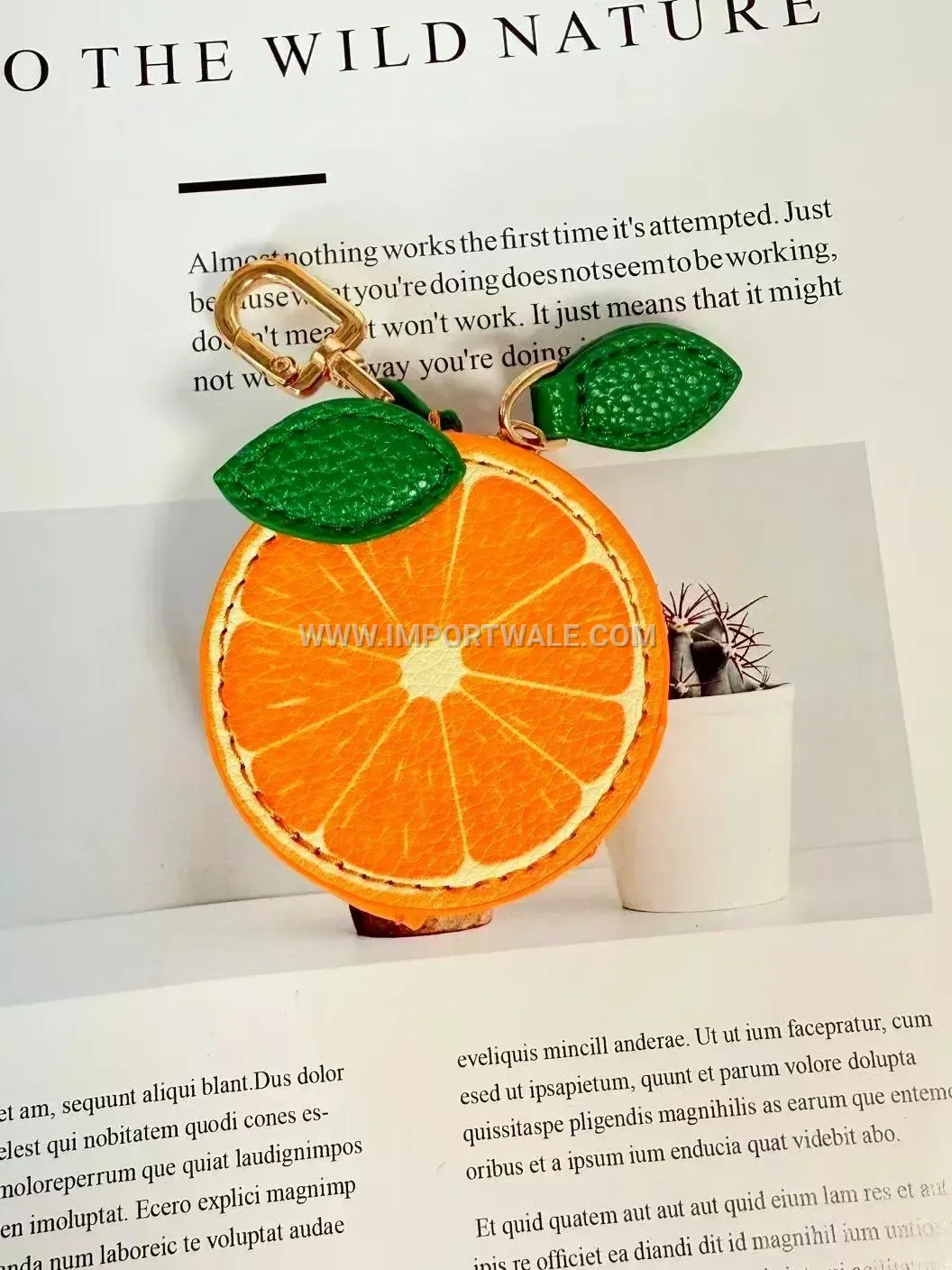 Fruity PU Leather Mini Pouch Keychain Charm