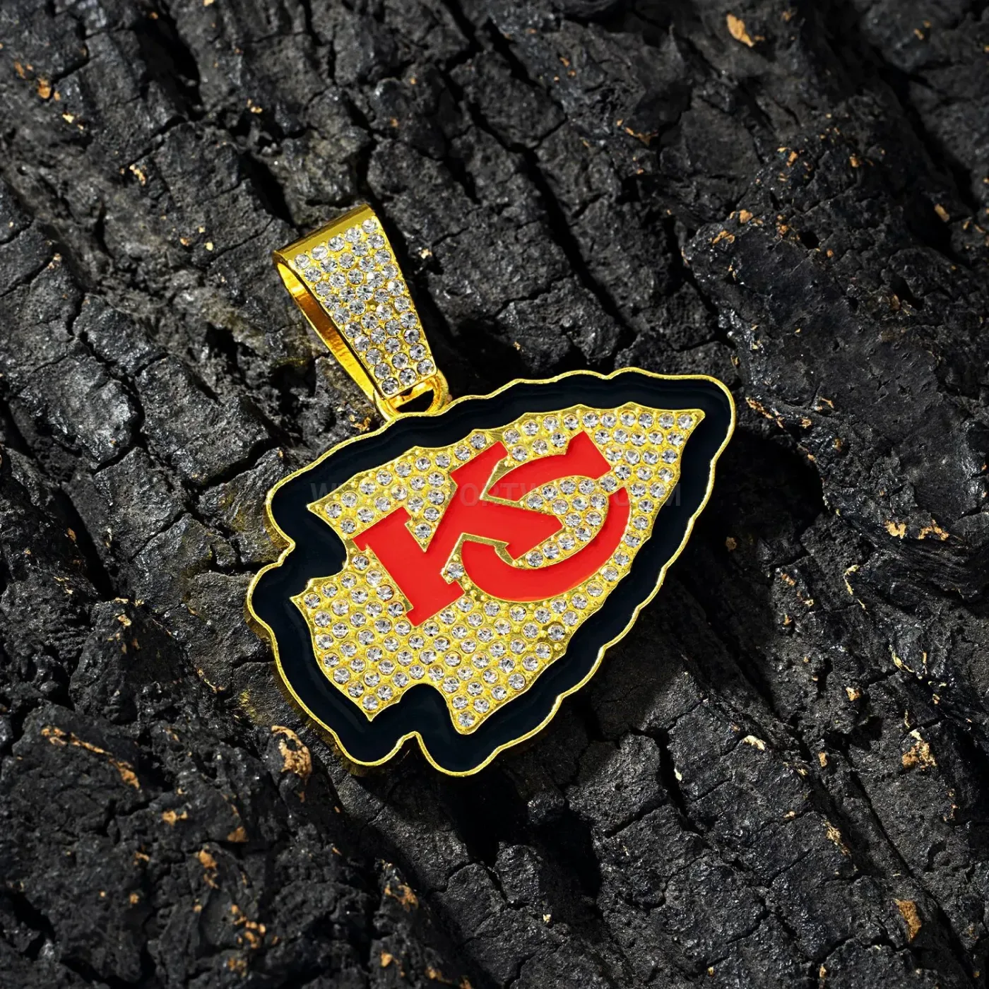 Iced Out Shield Crest Hip Hop Pendant