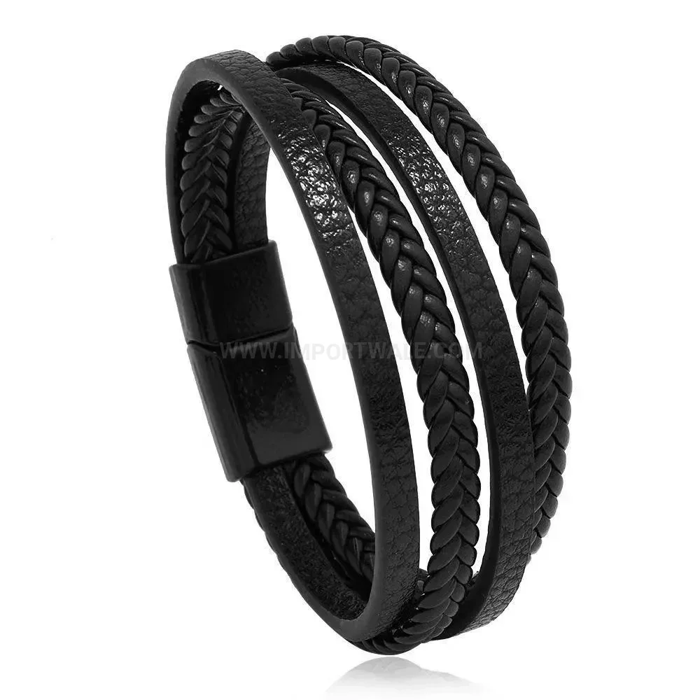 Designer Minimalist Handcrafted Leather Bracelet with Alloy Closure