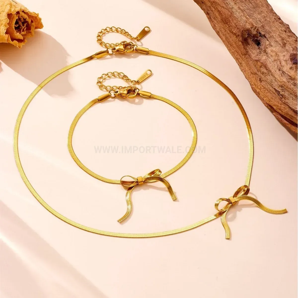 Trendy Minimalist Stainless Steel Bowknot Pendant Necklace